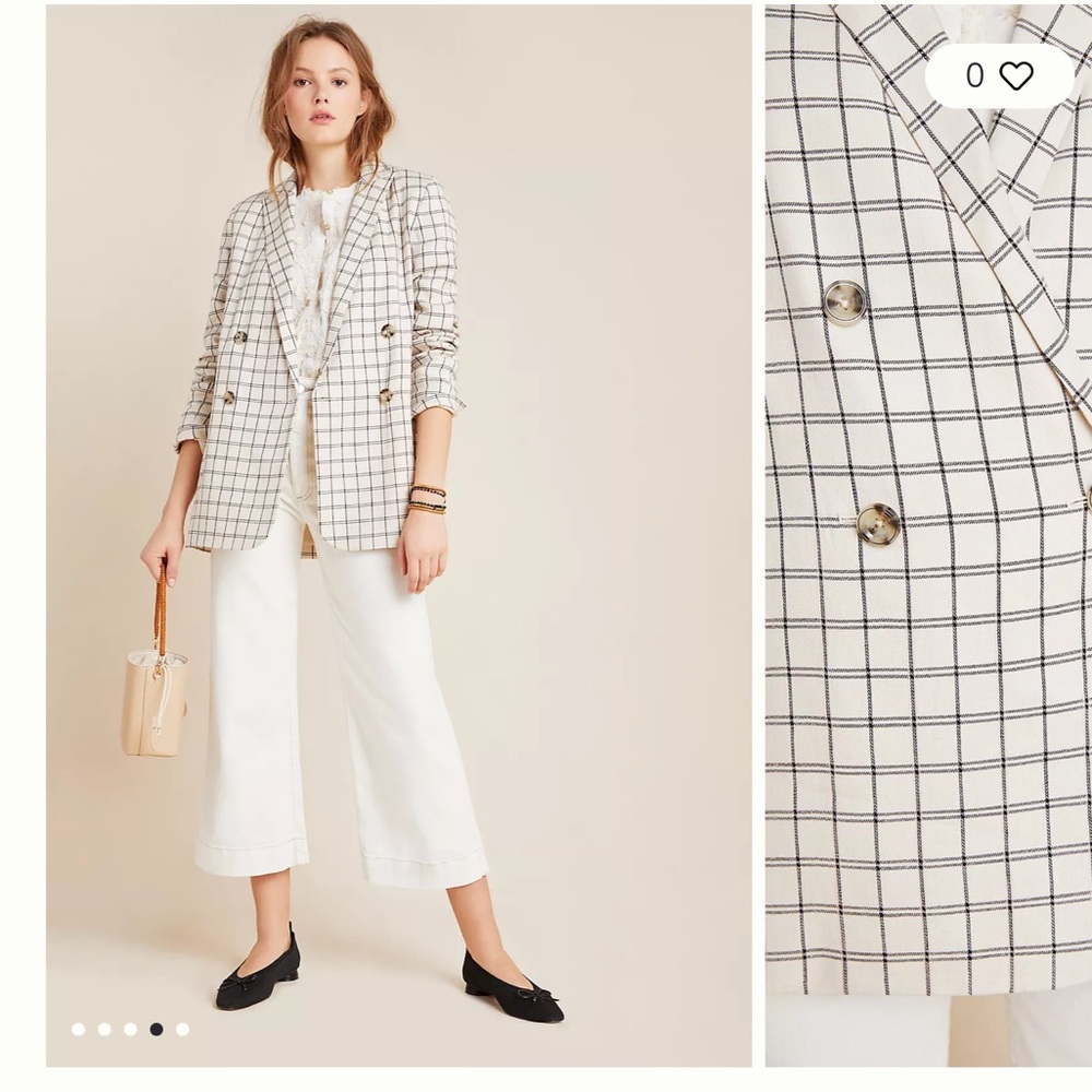 Anthropologie Tasha Windowpane Blazer women’s XL